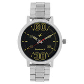 Fastrack, Men's Watch Analog, Black Dial Silver Stainless Steel Strap, 38052SM02